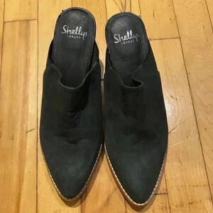 Leather pointy cowboy  clogs